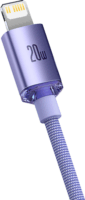 Baseus Crystal Shine Series Fast Charging Data Cable USB-C apa 2.0 - Lightning apa Adat és töltőkábel - Lila (2m)