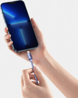 Baseus Crystal Shine Series Fast Charging Data Cable USB-C apa 2.0 - Lightning apa Adat és töltőkábel - Lila (2m)