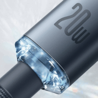 Baseus Crystal Shine Series Fast Charging Data Cable USB-C apa 2.0 - Lightning apa Adat és töltőkábel - Fekete (2m)