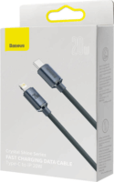 Baseus Crystal Shine Series Fast Charging Data Cable USB-C apa 2.0 - Lightning apa Adat és töltőkábel - Fekete (2m)