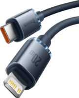 Baseus Crystal Shine Series Fast Charging Data Cable USB-C apa 2.0 - Lightning apa Adat és töltőkábel - Fekete (2m)