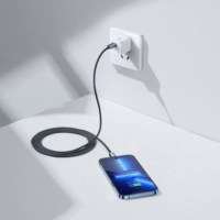 Baseus Crystal Shine Series Fast Charging Data Cable USB-C apa 2.0 - Lightning apa Adat és töltőkábel - Fekete (2m)