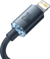 Baseus Crystal Shine Series Fast Charging Data Cable USB-C apa 2.0 - Lightning apa Adat és töltőkábel - Fekete (2m)