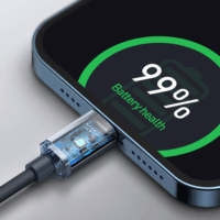 Baseus Crystal Shine Series Fast Charging Data Cable USB-C apa 2.0 - Lightning apa Adat és töltőkábel - Fekete (2m)