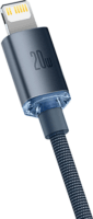 Baseus Crystal Shine Series Fast Charging Data Cable USB-C apa 2.0 - Lightning apa Adat és töltőkábel - Fekete (2m)