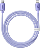 Baseus Crystal Shine Series Fast Charging Data Cable USB-C apa 2.0 - Lightning apa Adat és töltőkábel - Lila (1.2m)