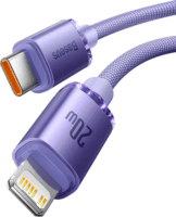 Baseus Crystal Shine Series Fast Charging Data Cable USB-C apa 2.0 - Lightning apa Adat és töltőkábel - Lila (1.2m)