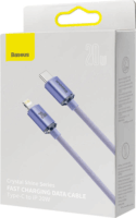 Baseus Crystal Shine Series Fast Charging Data Cable USB-C apa 2.0 - Lightning apa Adat és töltőkábel - Lila (1.2m)