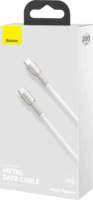 Baseus Cafule Series Metal Data Cable USB-C apa - USB-C apa 2.0 Adat és töltőkábel - Fehér (2m)