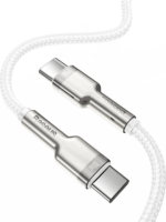 Baseus Cafule Series Metal Data Cable USB-C apa - USB-C apa 2.0 Adat és töltőkábel - Fehér (2m)