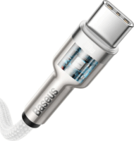 Baseus Cafule Series Metal Data Cable USB-C apa - USB-C apa 2.0 Adat és töltőkábel - Fehér (2m)