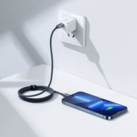 Baseus Crystal Shine Series Fast Charging Data Cable USB-C apa 2.0 - Lightning apa Adat és töltőkábel - Fekete (1.2m)