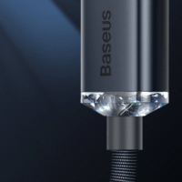 Baseus Crystal Shine Series Fast Charging Data Cable USB-A apa 2.0 - Lightning apa Adat és töltőkábel - Fekete (1.2m)