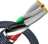 Baseus Crystal Shine Series Fast Charging Data Cable USB-A apa 2.0 - Lightning apa Adat és töltőkábel - Fekete (2m)