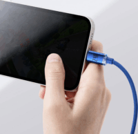 Baseus Crystal Shine Series Fast Charging Data Cable USB-A apa 2.0 - Lightning apa Adat és töltőkábel - Kék (1.2m)