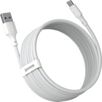 Baseus Simple Wisdom Data Cable Kit USB-A apa - USB-C apa 2.0 Adat és töltőkábel - Fehér (1.5m) (2db)