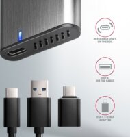 Axagon EEM2-SG2 USB-C 3.2 Külső M.2 NVMe SSD ház - Ezüst