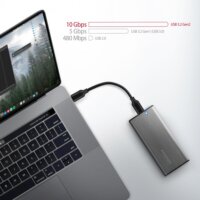 Axagon EEM2-SG2 USB-C 3.2 Külső M.2 NVMe SSD ház - Ezüst