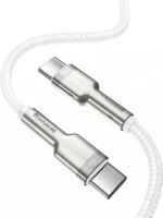Baseus Cafule Series Metal Data Cable USB-C apa - USB-C apa 2.0 Adat és töltőkábel - Fehér (1m)