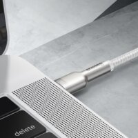 Baseus Cafule Series Metal Data Cable USB-C apa - USB-C apa 2.0 Adat és töltőkábel - Fehér (1m)