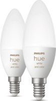 Philips Hue WCA LED Fényforrás 4W 470lm 6500K E14 - Állítható színű (2db)