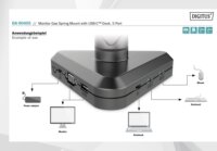 Assmann DA-90405 15"-30" LCD TV/Monitor asztali tartó 5 portos dokkolóállomással - Fekete
