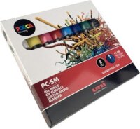 Uni Posca PC-5M 1,8-2,5mm Dekormarker készlet - Pasztell vegyes színek (8 db / csomag)