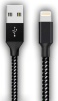 Stansson CA-164 USB-A apa - Lightning apa Adat és töltőkábel - Fekete (2m)