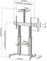 Equip 650605 60"-100" LCD TV/Monitor tartó állvány - Ezüst (1 kijelző)