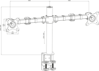 iiyama DS1002C-B1 Dual 10"-30" LCD TV/Monitor asztali tartó kar - Fekete (2 kijelző)