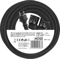 Emos 250V Kültéri elosztó 2 aljzatos 15m - Fekete