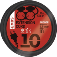 Emos 250V Kültéri elosztó 2 aljzatos 10m - Fekete