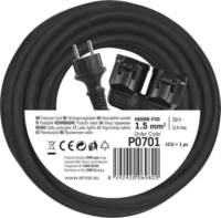 Emos 250V Kültéri elosztó 2 aljzatos 10m - Fekete