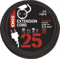 Emos 250V Kültéri hosszabbító 1 aljzatos 25m - Fekete