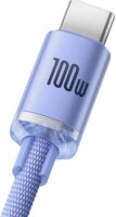 Baseus Crystal Shine Series USB-A apa - USB-C apa 2.0 Adat és töltőkábel - Lila (2m)
