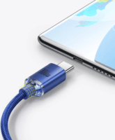 Baseus Crystal Shine Series USB-A apa - USB-C apa 2.0 Adat és töltőkábel - Kék (2m)