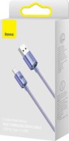 Baseus Crystal Shine Series USB-A apa - USB-C apa 2.0 Adat és töltőkábel - Lila (1.2m)