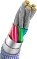 Baseus Crystal Shine Series USB-A apa - USB-C apa 2.0 Adat és töltőkábel - Lila (1.2m)
