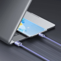 Baseus Crystal Shine Series USB-A apa - USB-C apa 2.0 Adat és töltőkábel - Lila (1.2m)