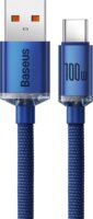 Baseus Crystal Shine Series USB-A apa - USB-C apa 2.0 Adat és töltőkábel - Kék (1.2m)