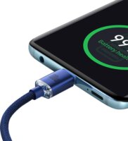 Baseus Crystal Shine Series USB-C apa - USB-C apa 2.0 Adat és töltőkábel - Kék (1.2m)