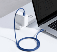 Baseus Crystal Shine Series USB-C apa - USB-C apa 2.0 Adat és töltőkábel - Kék (1.2m)