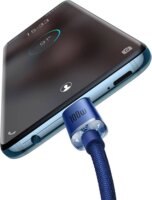Baseus Crystal Shine Series USB-C apa - USB-C apa 2.0 Adat és töltőkábel - Kék (1.2m)