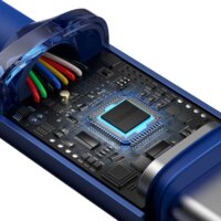 Baseus Crystal Shine Series USB-C apa - USB-C apa 2.0 Adat és töltőkábel - Kék (1.2m)