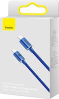 Baseus Crystal Shine Series USB-C apa - USB-C apa 2.0 Adat és töltőkábel - Kék (1.2m)