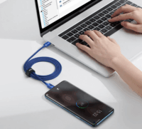 Baseus Crystal Shine Series USB-C apa - USB-C apa 2.0 Adat és töltőkábel - Kék (1.2m)