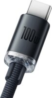 Baseus Crystal Shine Series USB-A apa - USB-C apa 2.0 Adat és töltőkábel - Fekete (1.2m)