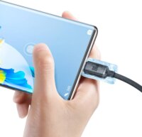 Baseus Crystal Shine Series USB-A apa - USB-C apa 2.0 Adat és töltőkábel - Fekete (1.2m)