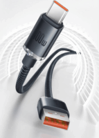 Baseus Crystal Shine Series USB-A apa - USB-C apa 2.0 Adat és töltőkábel - Fekete (1.2m)