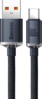 Baseus Crystal Shine Series USB-A apa - USB-C apa 2.0 Adat és töltőkábel - Fekete (1.2m)